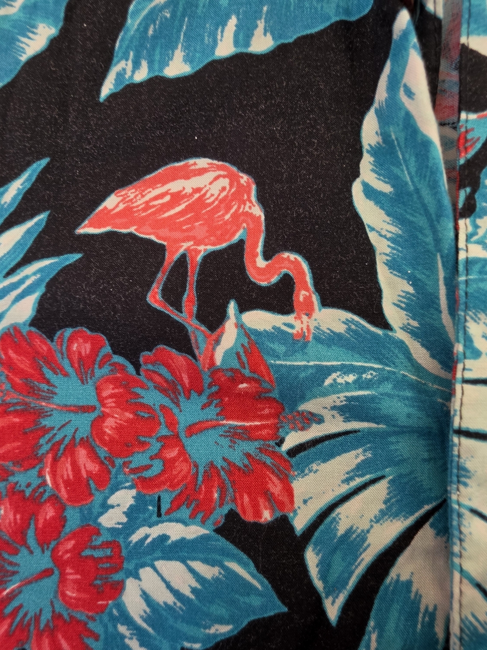 Cubavera Flamingo Hawaiian Shirt Mens Medium Tropical Rayon Button Up Camp Shirt - Picture 2 of 5